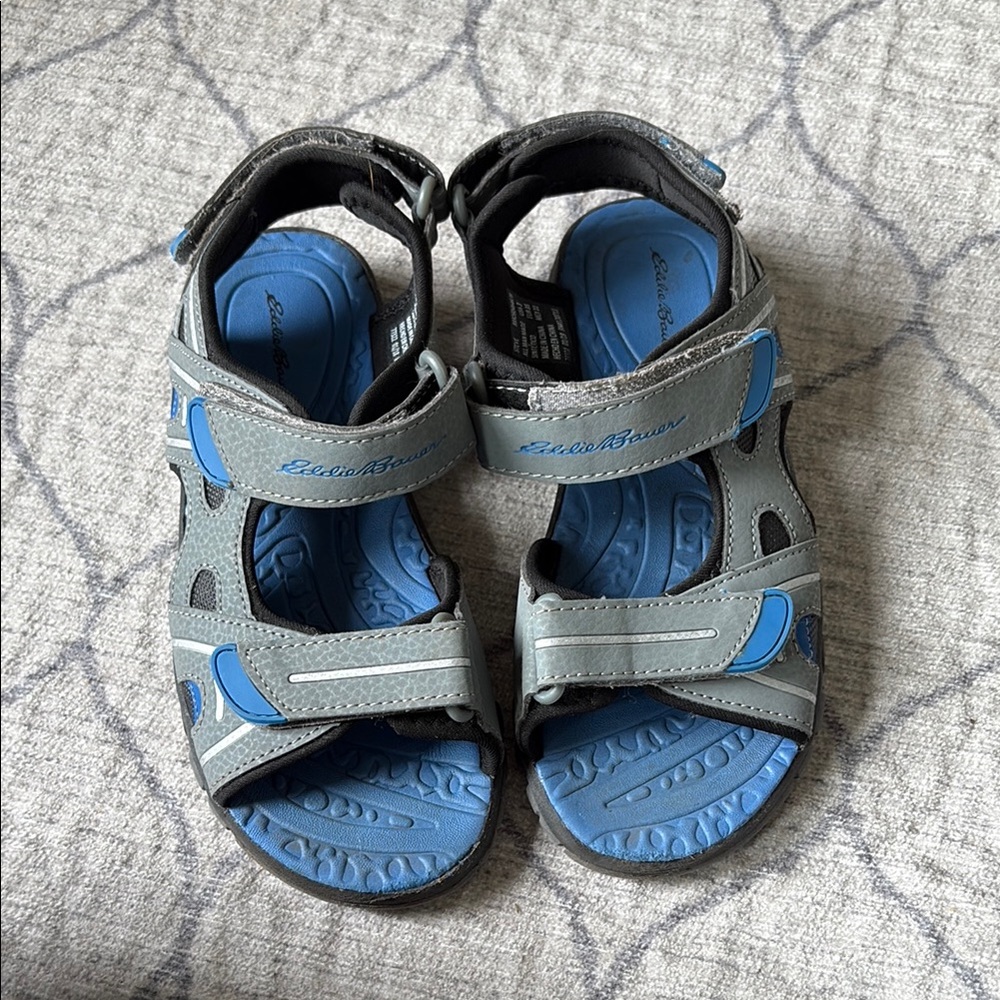 Eddie Bauer Blue and Gray Sport Sandals with Velcro Straps